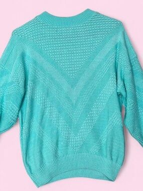 Women's Lightweight Turquoise Crewneck Sweater
